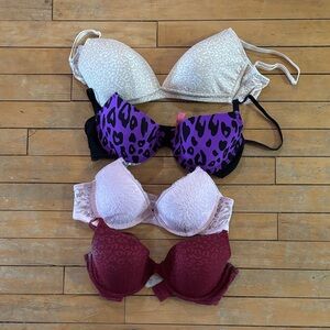 Women’s Lace & Printed Push-Up Bra Set - Purple, Blush, Burgundy, Ivory